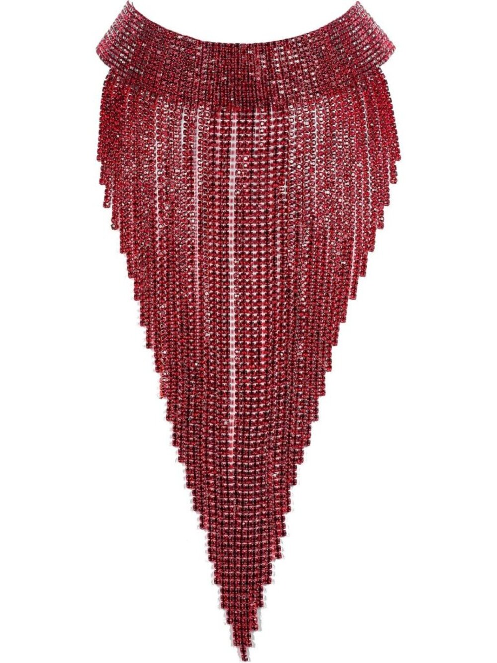 Rhinestone Tassel Bib Choker Necklace - Chunky Statement Jewelry for Parties